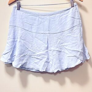 Sunday Best Baby Blue Skater Skirt Ruffled High-low